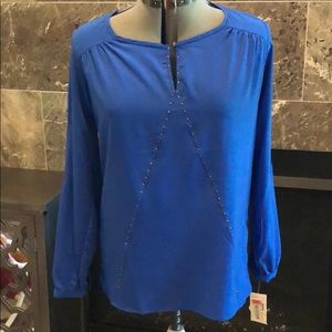Gibson Latimer Blue Blouse Medium NWT
